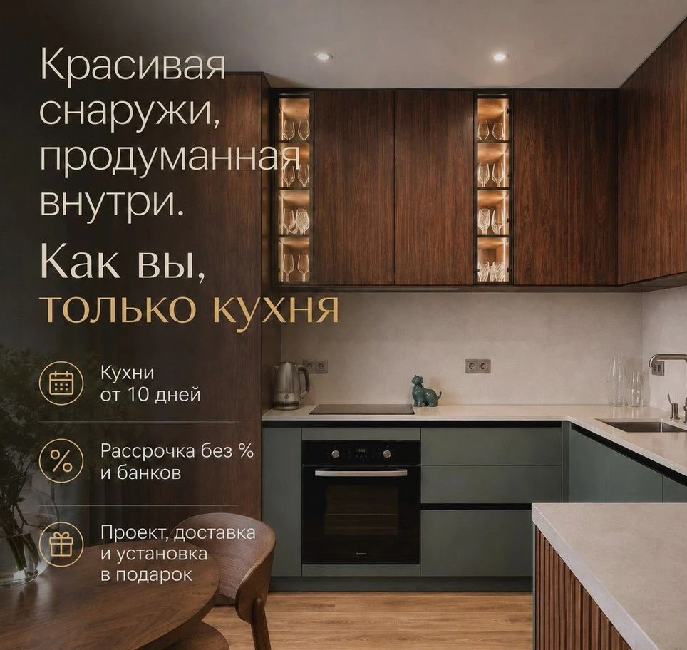 Угловые кухни на заказ — рассрочка без % на кухню